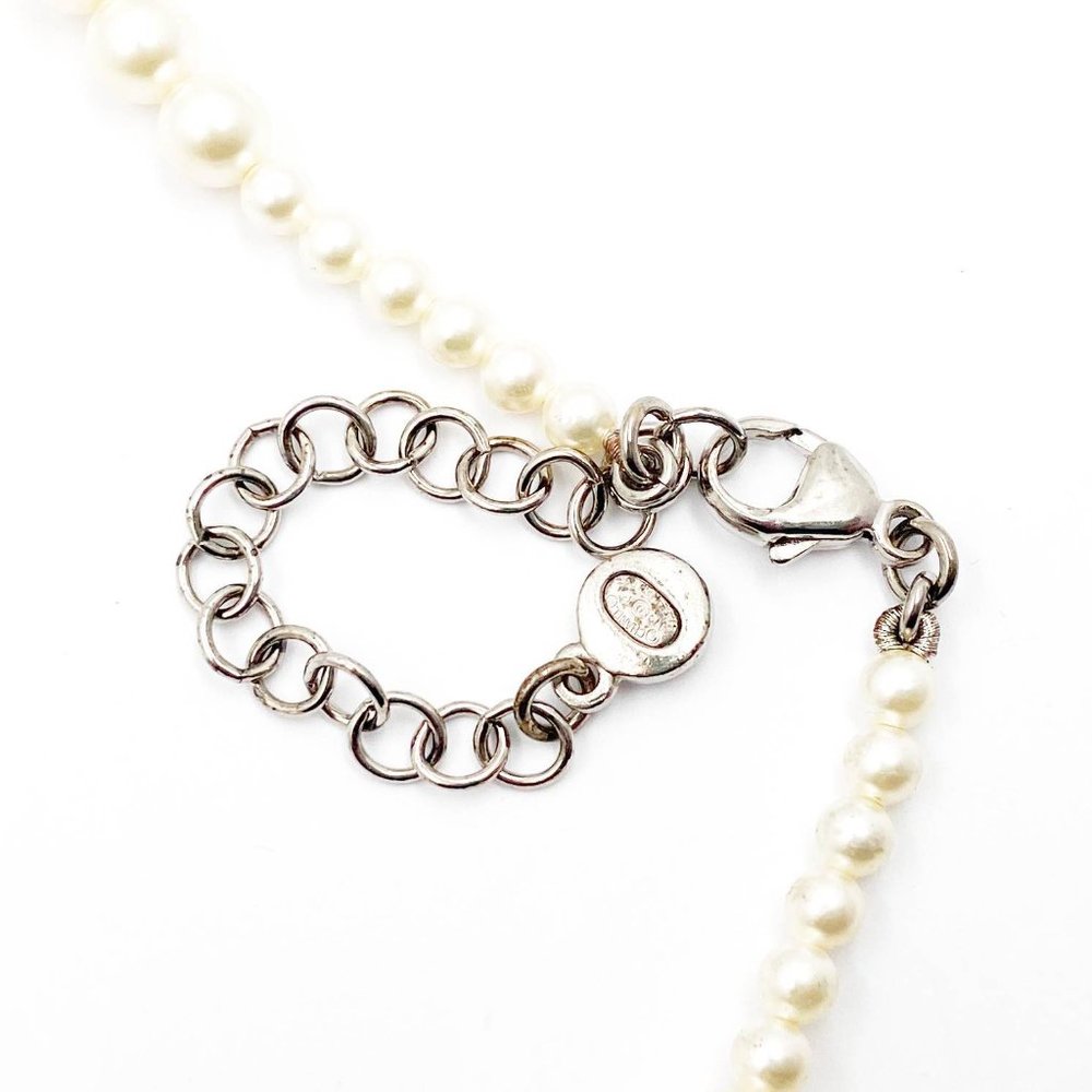 Chanel Silver CC Bubble Pearl Pearl Necklace - Picture 4 of 5